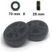 Pack 2 Roulettes de Valise universelles 70mm x 28mm