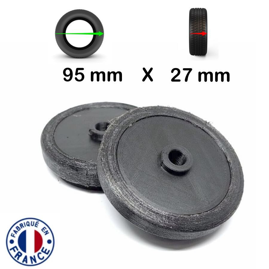 Pack 2 Roulettes de Valise 95mm x 27mm