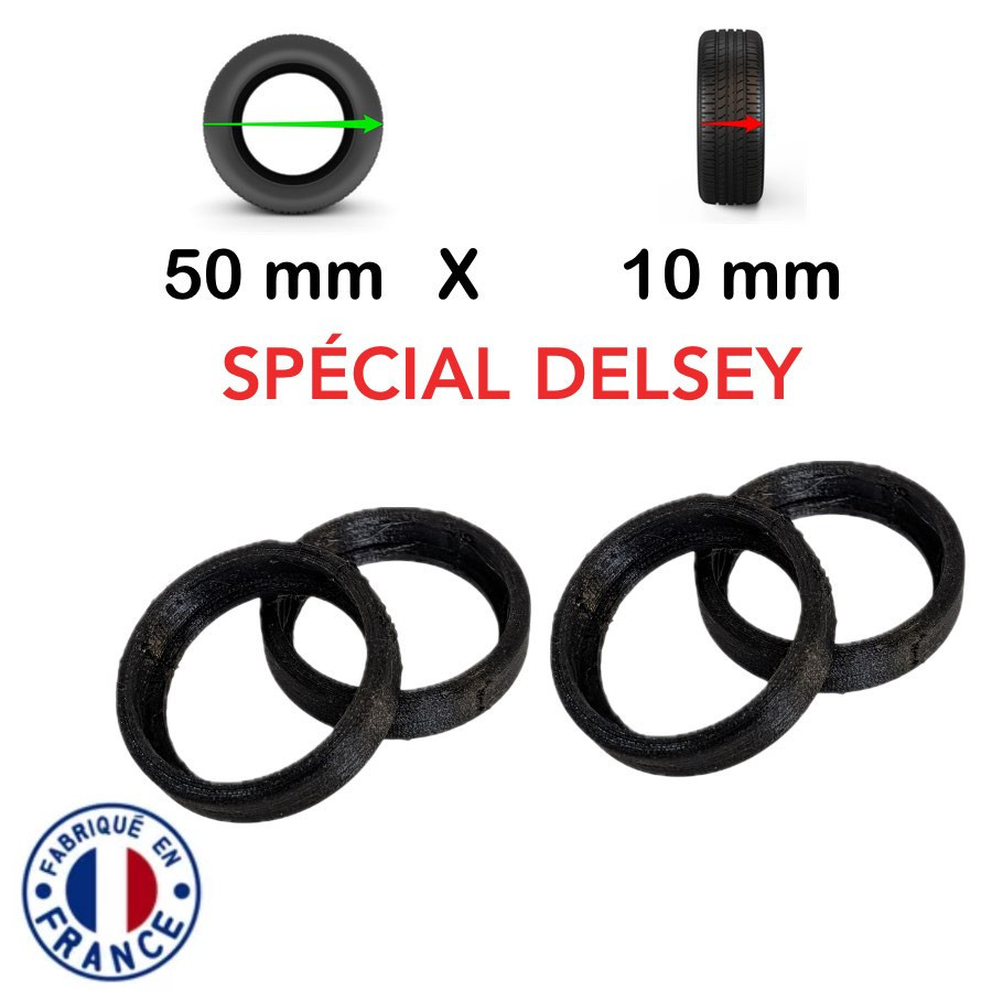 Pack 4 Bandes roulantes 50mm x 10mm Spécial Delsey