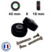 Pack 2 roulettes universelles de bagages 40mm Bearing Pack 2 roulettes universelles de bagages 40mm Bearing