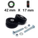 Pack 2 roulettes universelles de bagages 42mm X 17mm