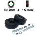 Kit 2 roulettes de bagages universelles Acier 55mm x 15mm