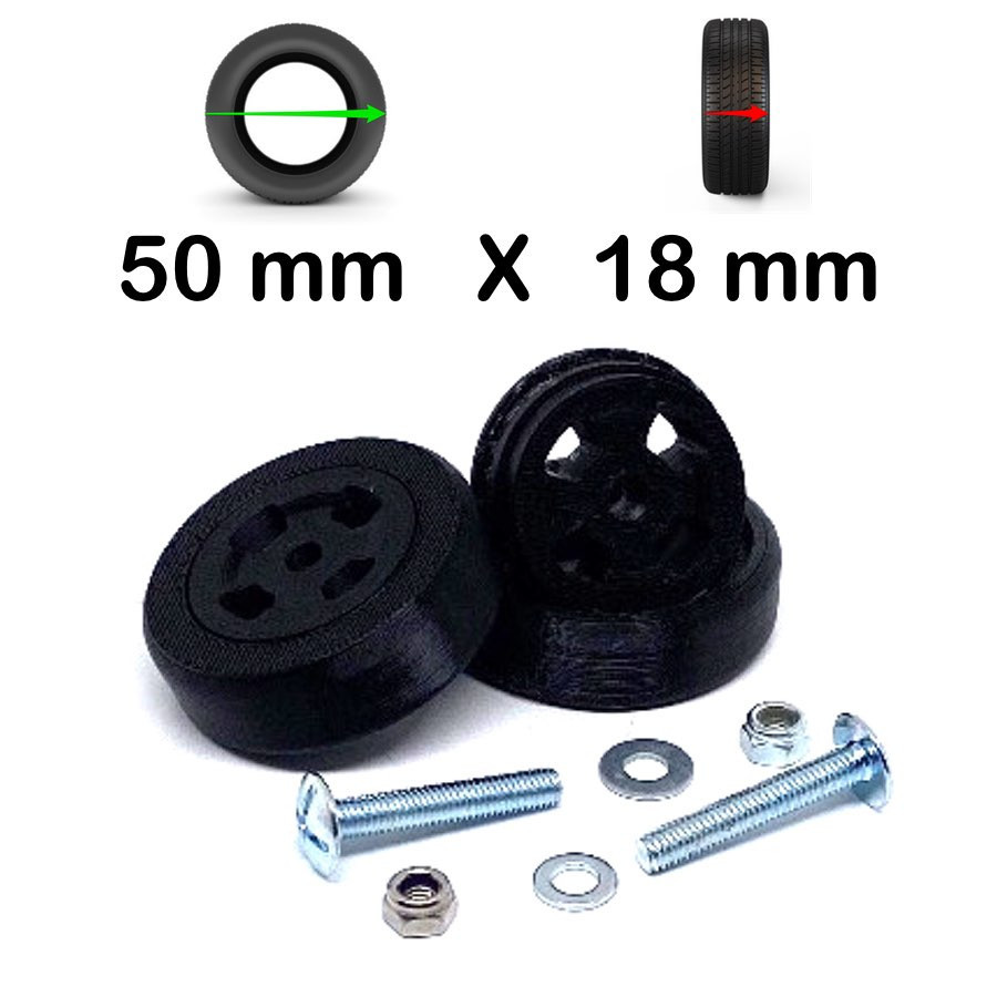 Kit Complet SmartWheels 2 Jantes + 2 Bandes Roulantes 50mm x 18mm