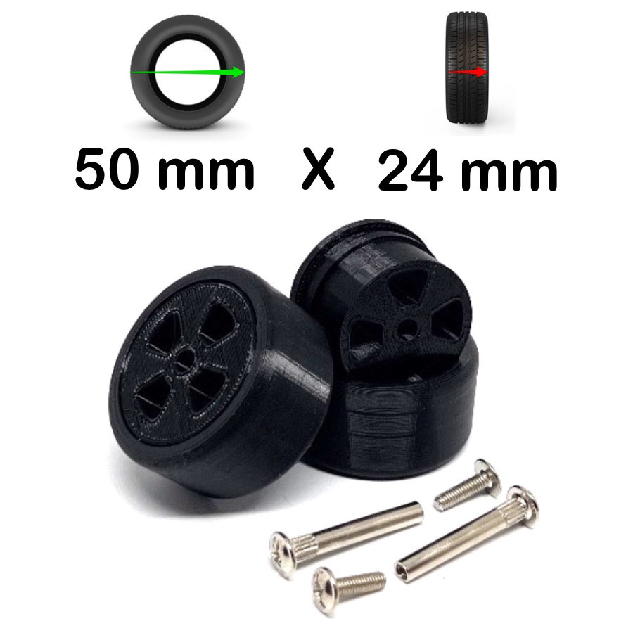 Kit Complet SmartWheels 2 Jantes + 2 Bandes Roulantes 50mm x 24mm Monster