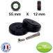 Pack 2 roulettes universelles de bagages 55mm x 12mm Pour réparer 1 Double Roue