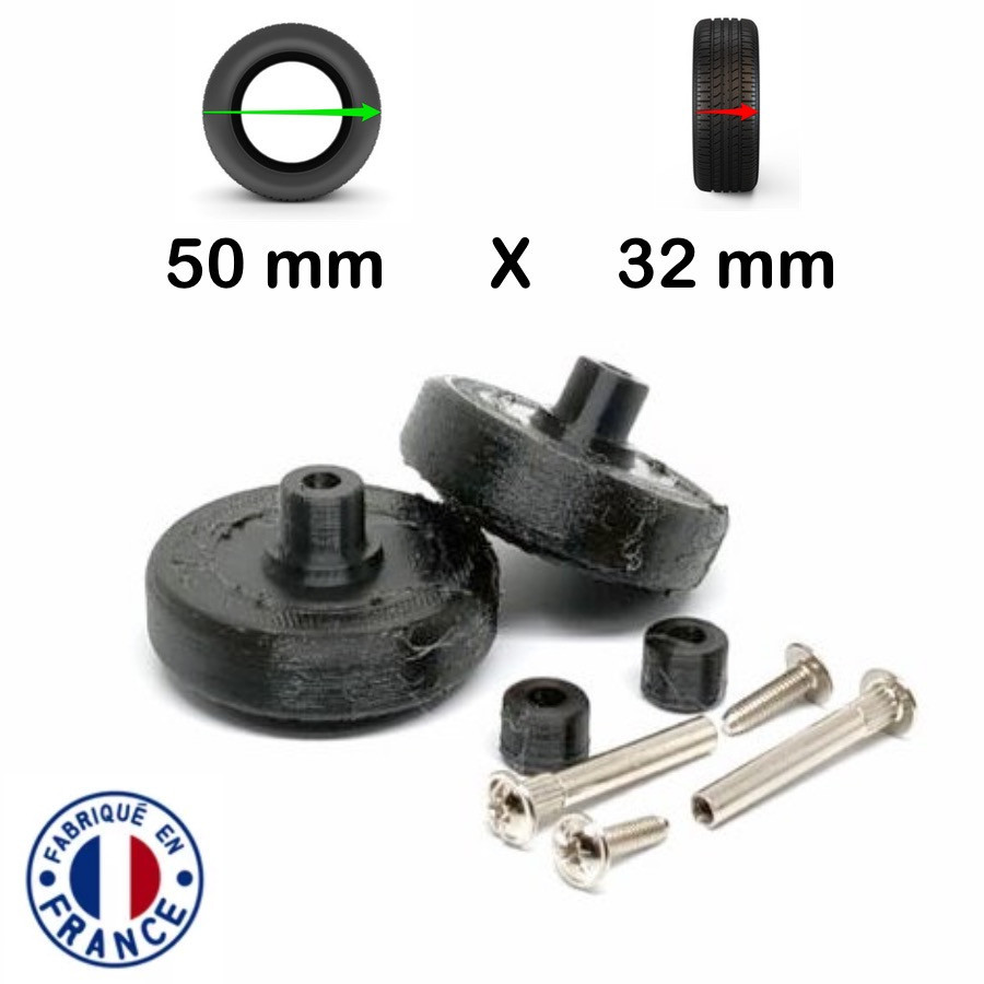 Pack 2 roulettes de Bagages Spécial Samsonite 50mm x 32mm Pack 2 roulettes de Bagages Spécial Samsonite 50mm x 32mm