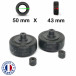 Pack 2 roulettes universelles de bagages Acier 50mm x 43 mm