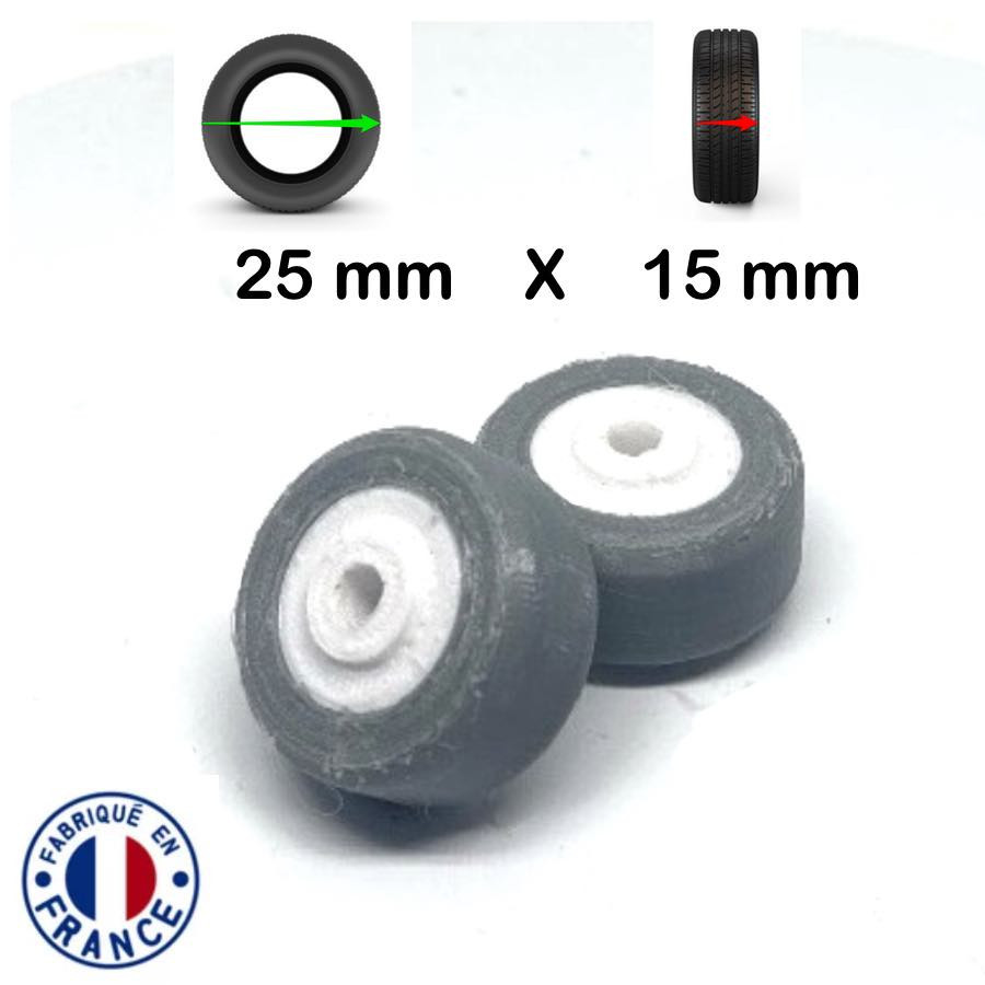 Pack 2 roulettes universelles de bagages Extrême Acier 25mm x 15mm