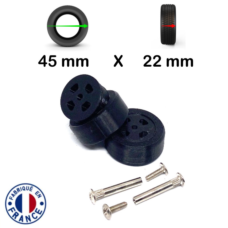 Kit Complet SmartWheels 2 Jantes + 2 Bandes Roulantes 45mm x 22mm Large