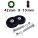 Pack 2 roulettes universelles de bagages Acier 42mm x 10mm