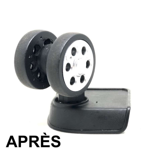 Pack 2 Roulettes Acier 50mm x 12mm universelles pour réparer 1 Double Roue de Bagage