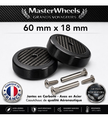 Roulette de valise en carbone