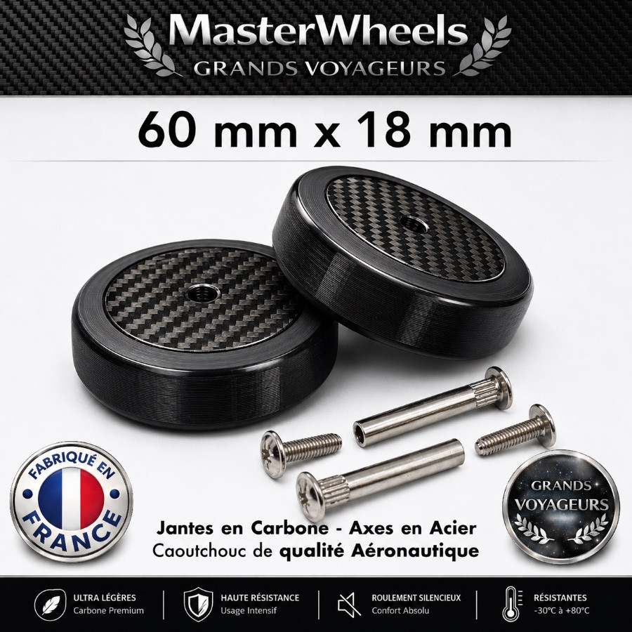 MasterWheels Carbone Grands Voyageurs 60mm x 18mm No Bearing