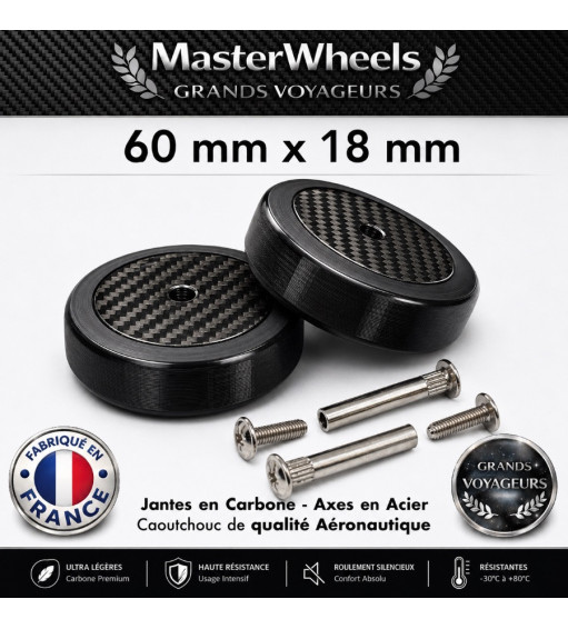 Roulette de valise en carbone