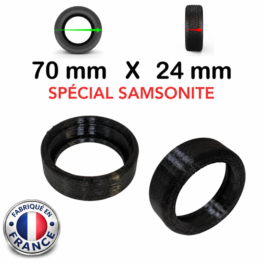 Pack 2 Bandes Roulantes 70mm x 24mm  Spécial Samsonite