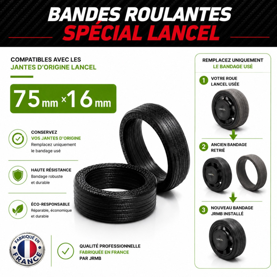 Pack 2 Bandes roulantes Endurance 75x16 Spécial Lancel Pack 2 Bandes roulantes Endurance 75x16 Spécial Lancel