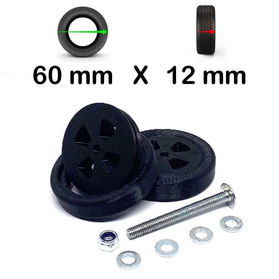 Kit Complet SmartWheels 2 Jantes + 2 Bandes Roulantes 60mm x 12mm