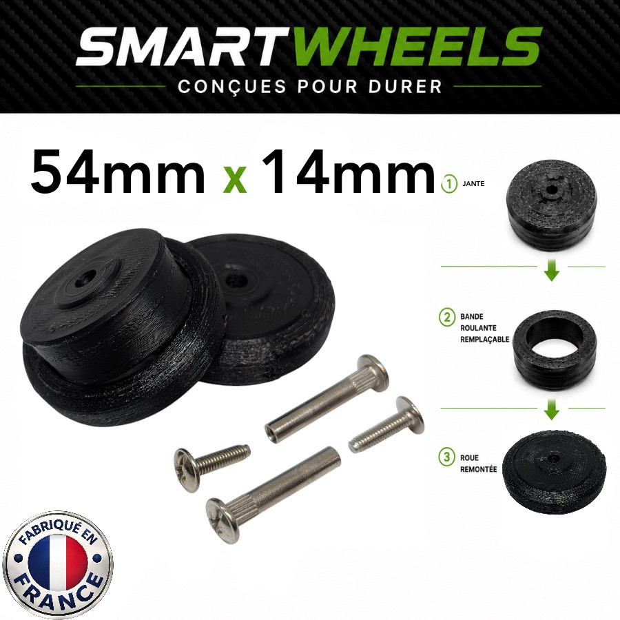 Kit Complet SmartWheels 2 Jantes + 2 Bandes Roulantes 54mm x 14mm