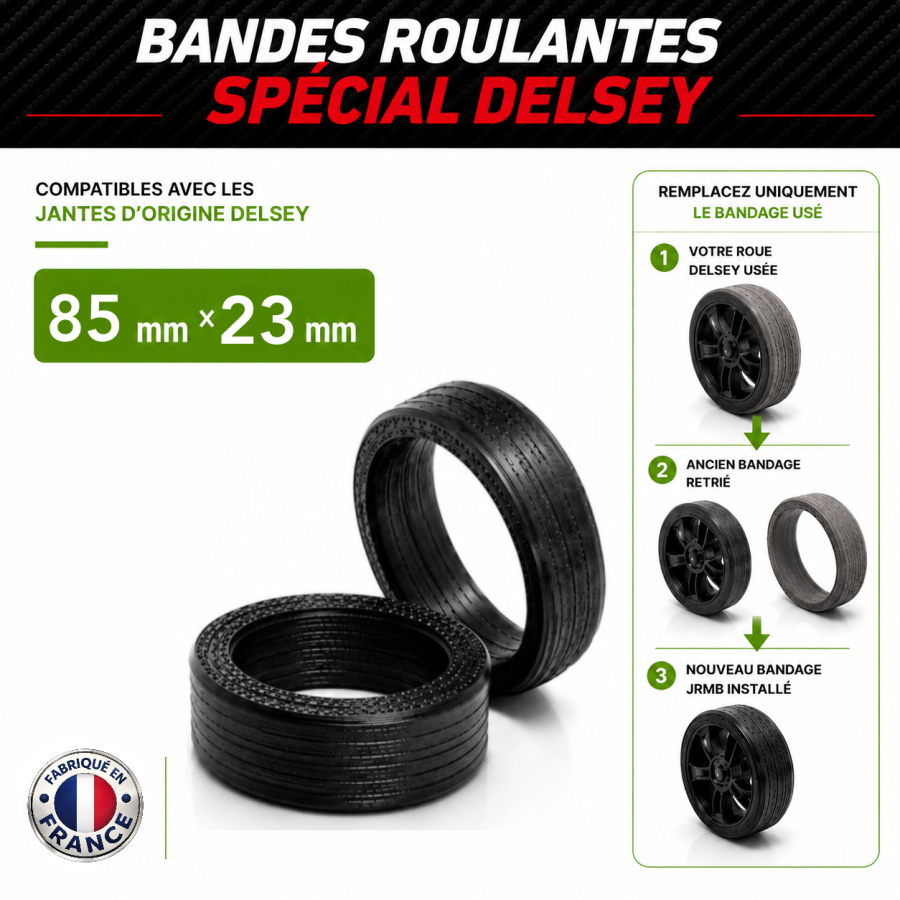 Pack 2 Bandes roulantes Endurance 85x23 Spécial Delsey