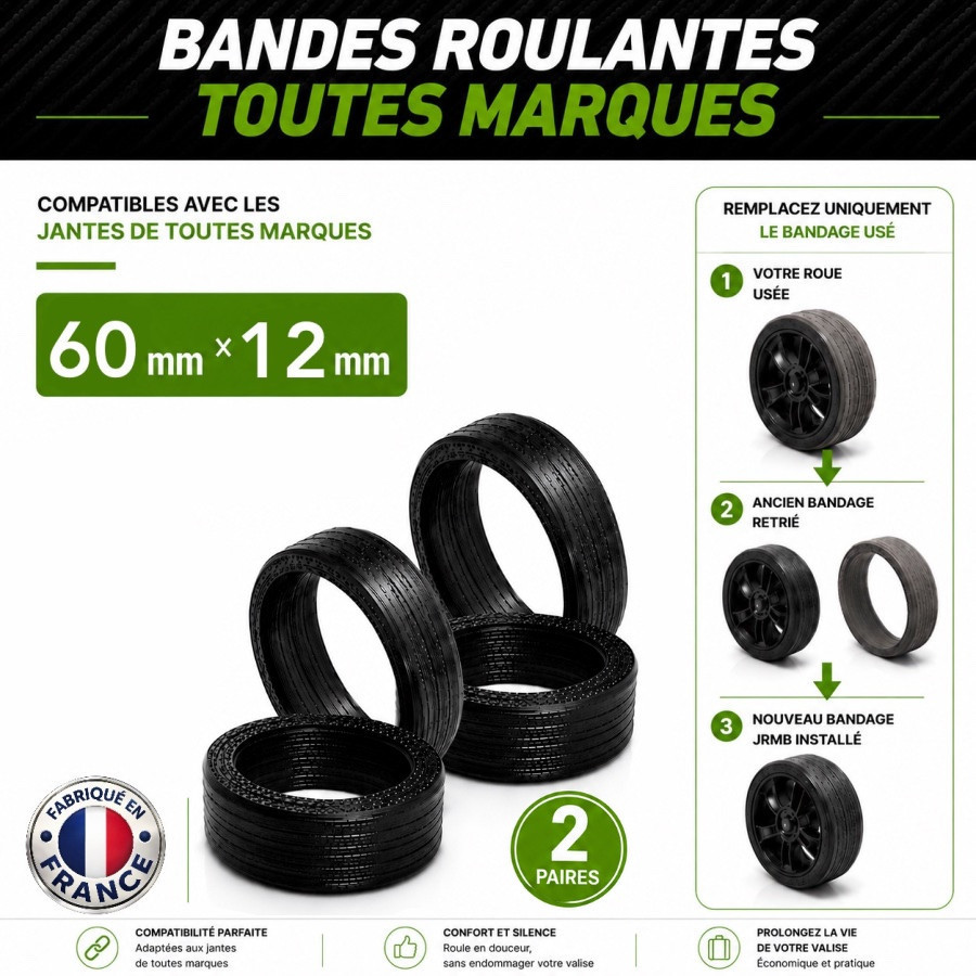 Pack 4 Bandes roulantes Endurance  60x12