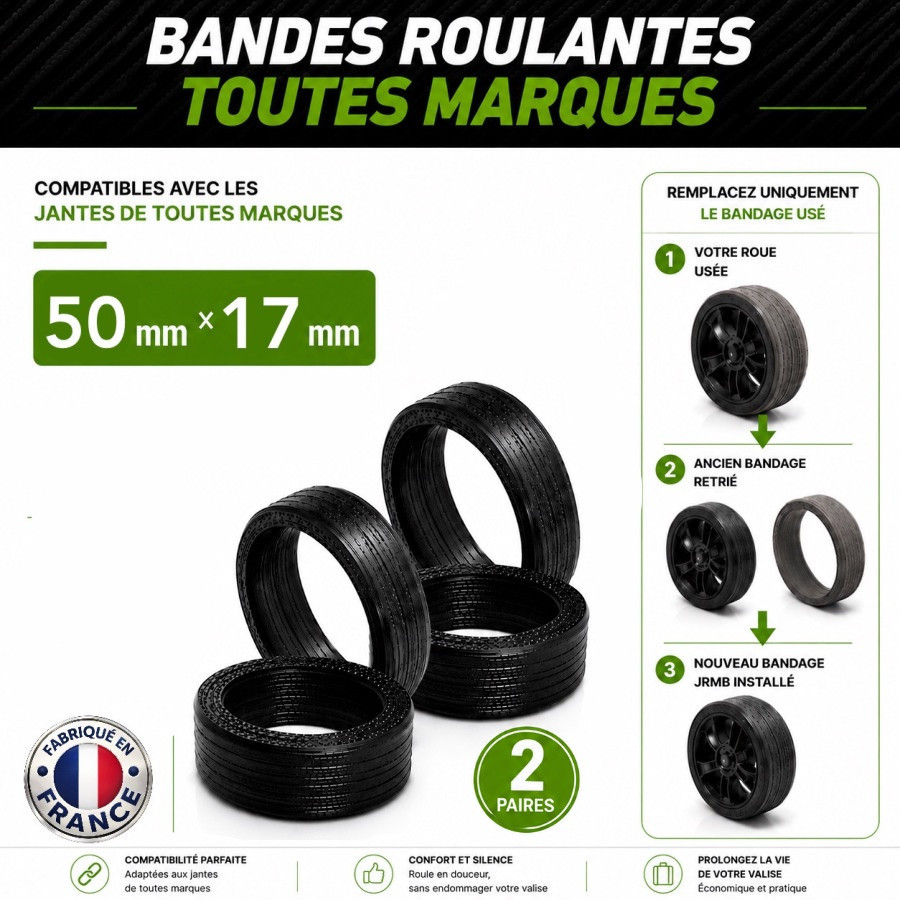 Pack 4 Bandes roulantes Endurance 50mm x 17mm