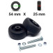 Pack 2 roulettes universelles de bagages Acier 54mm x 25mm