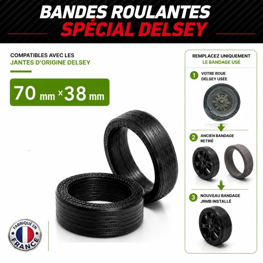 2 Bandes Roulantes Endurance 70mm x 38mm 2 Bandes Roulantes Endurance 70mm x 38mm