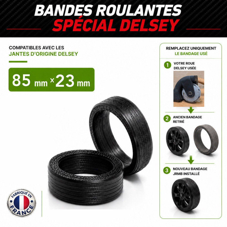 Pack 2 Bandes roulantes Endurance 85mm x 23mm Spécial Delsey Pack 2 Bandes roulantes Endurance 85mm x 23mm Spécial Delsey