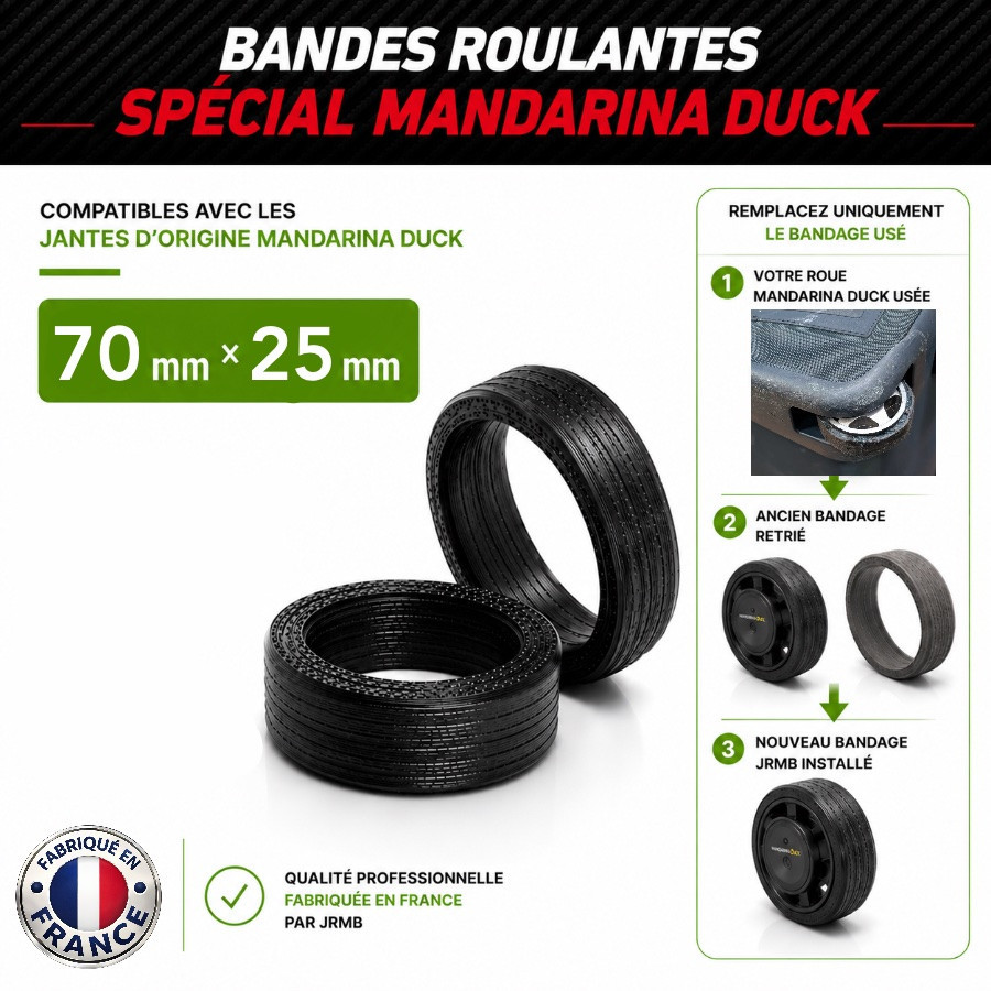 Pack 2 Bandes roulantes Endurance 70mm x 25mm Spécial Mandarina Duck