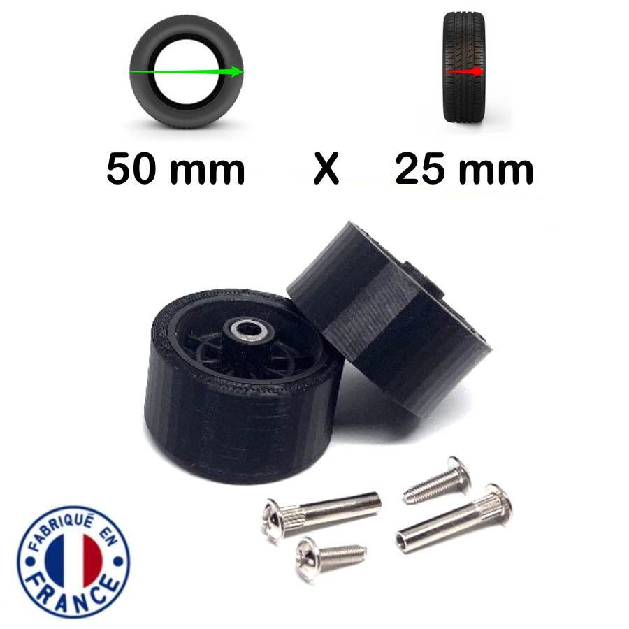 Pack 2 roulettes de bagages 50mm x 25mm TUMI