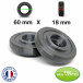 Pack 2 Roulettes universelles de sac de voyage 60mm x 18mm