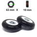 Pack 2 Roulettes universelles de sac de voyage 63mm x 18mm