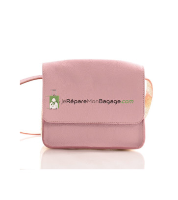 Sac à main Femme en cuir véritable Collection Adélie Rose/doré Grainé