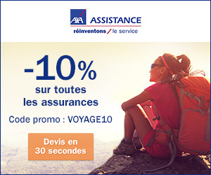 10 % de réduction sur les assurances voyage AXA Assistance avec le code VOYAGE10